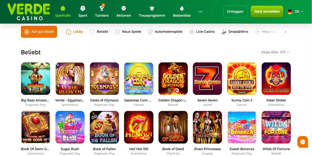 Verde Casino Spieleautomaten